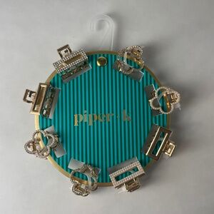 Piper K Hair Clips Gold Toned with Sparkly Designs